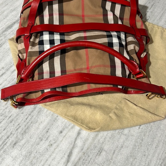🥂Burberry Bridle House-Check Canvas Gosford Hobo Bag - Picture 8 of 17